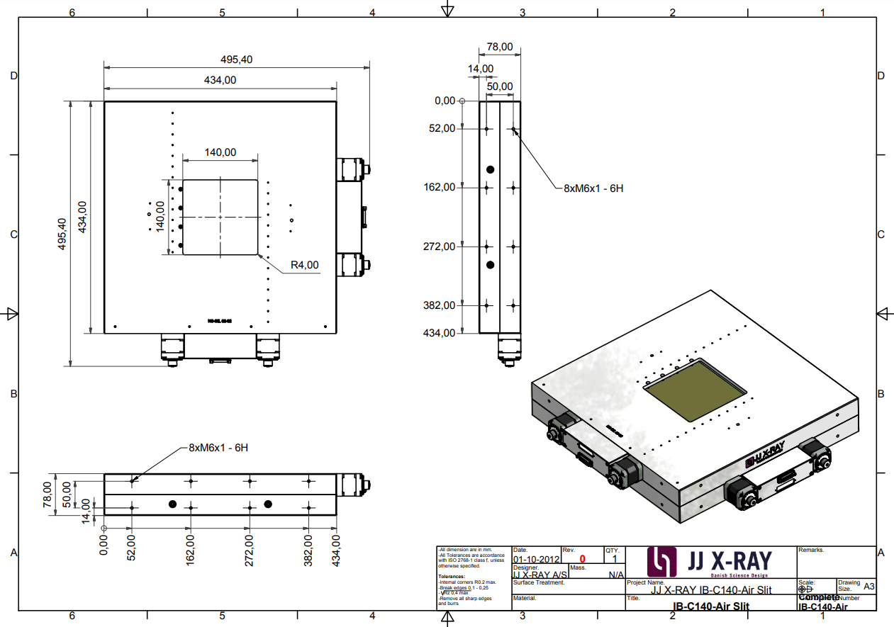空氣狹縫 IB-C140-AIR產(chǎn)品尺寸